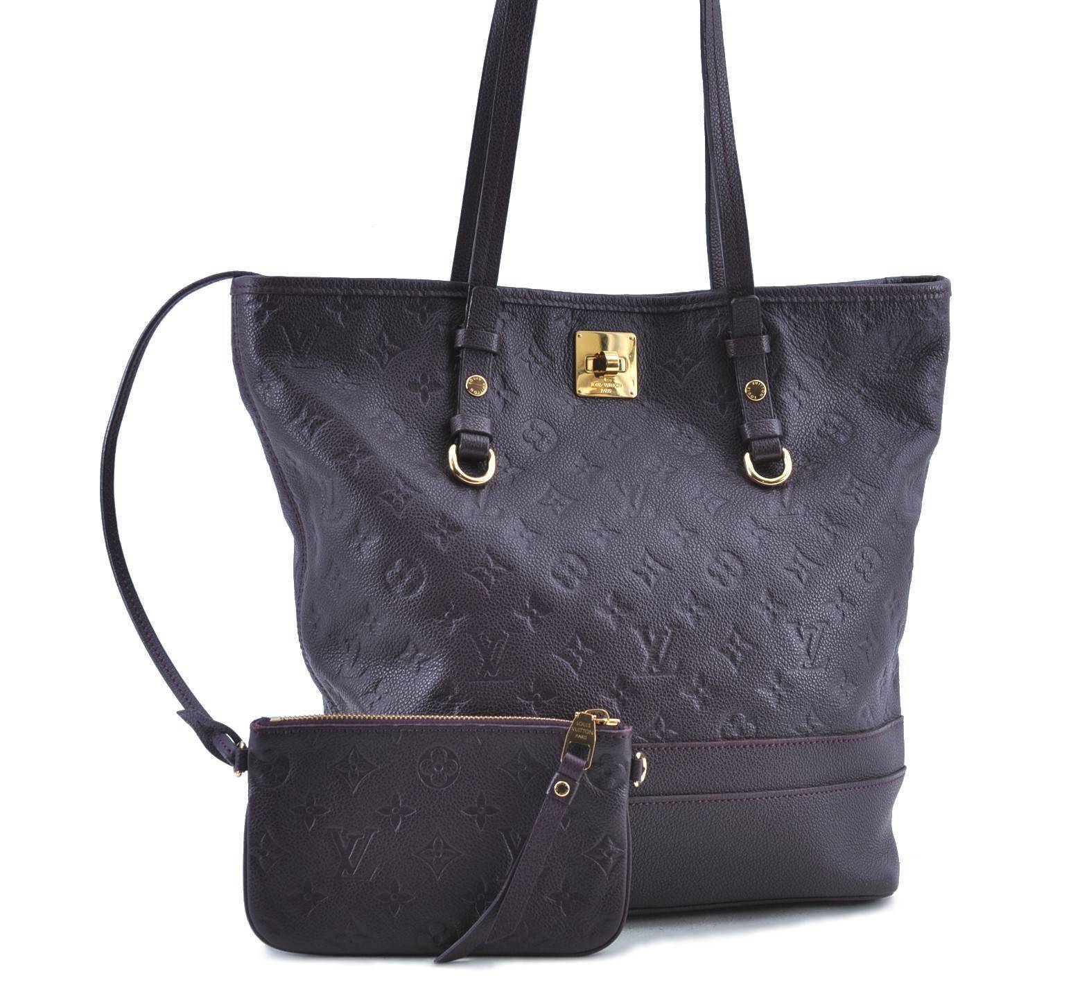 Auth LOUIS VUITTON Monogram Empreinte Citadine PM Tote Bag M40553 Purple G3115