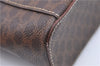 Authentic CELINE Macadam Blason Vanity Hand Bag Pouch PVC Leather Brown G3421