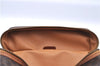 Authentic CELINE Macadam Blason Vanity Hand Bag Pouch PVC Leather Brown G3421