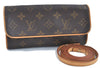 Authentic Louis Vuitton Monogram Pochette Twin PM Shoulder Bag M51854 LV G3507