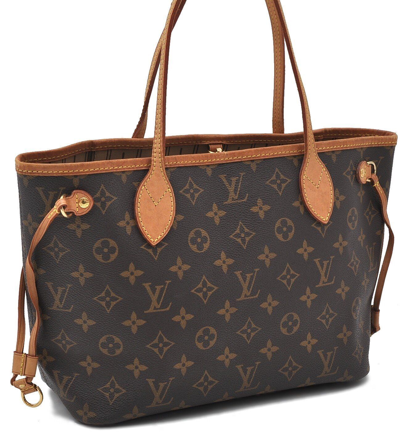 Authentic LOUIS VUITTON Monogram Neverfull PM Tote Bag M40155 LV G4185