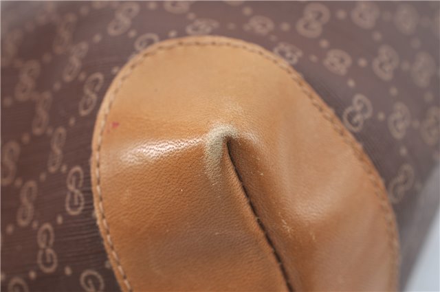 Authentic GUCCI Micro GG PVC Leather Clutch Hand Bag Purse Brown G4192