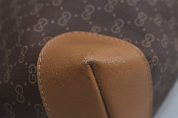 Authentic GUCCI Micro GG PVC Leather Clutch Hand Bag Purse Brown G4192