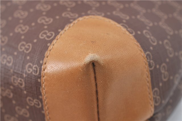 Authentic GUCCI Micro GG PVC Leather Clutch Hand Bag Purse Brown G4192