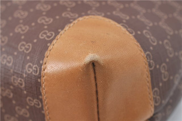 Authentic GUCCI Micro GG PVC Leather Clutch Hand Bag Purse Brown G4192