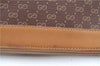 Authentic GUCCI Micro GG PVC Leather Clutch Hand Bag Purse Brown G4192