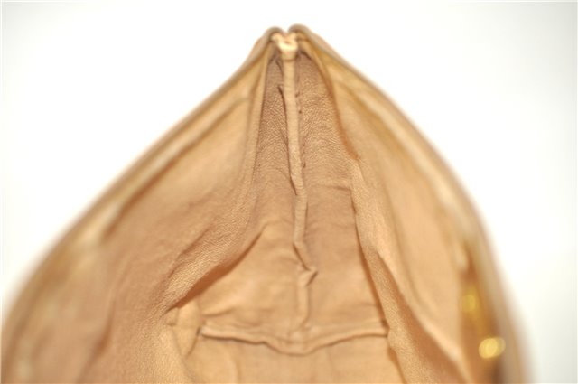 Authentic GUCCI Micro GG PVC Leather Clutch Hand Bag Purse Brown G4192