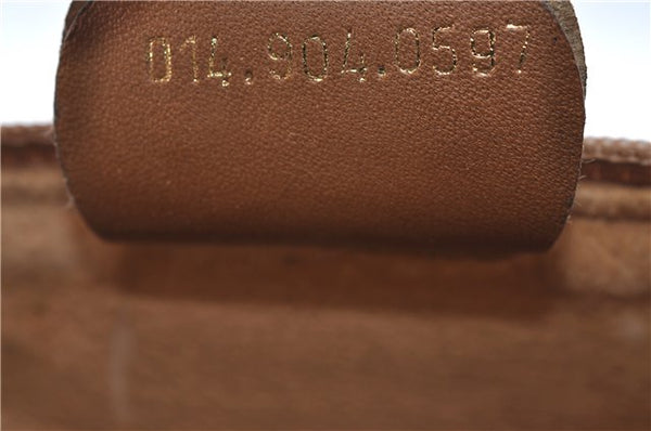 Authentic GUCCI Micro GG PVC Leather Clutch Hand Bag Purse Brown G4192