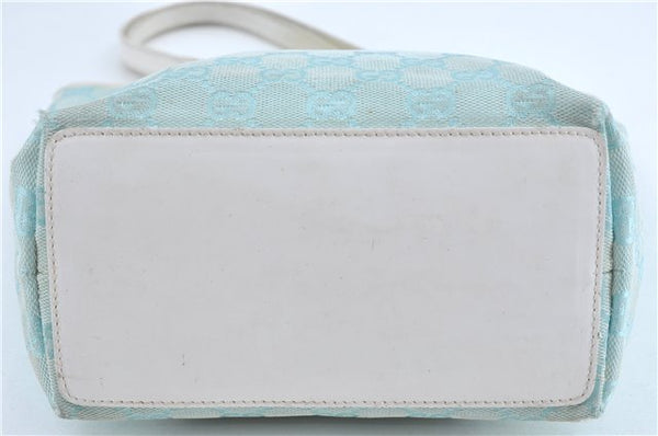Authentic GUCCI Shoulder Tote Bag GG Canvas Leather 0021099 Light Blue G4338