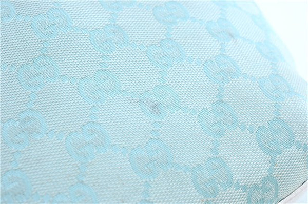 Authentic GUCCI Shoulder Tote Bag GG Canvas Leather 0021099 Light Blue G4338