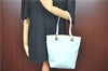 Authentic GUCCI Shoulder Tote Bag GG Canvas Leather 0021099 Light Blue G4338