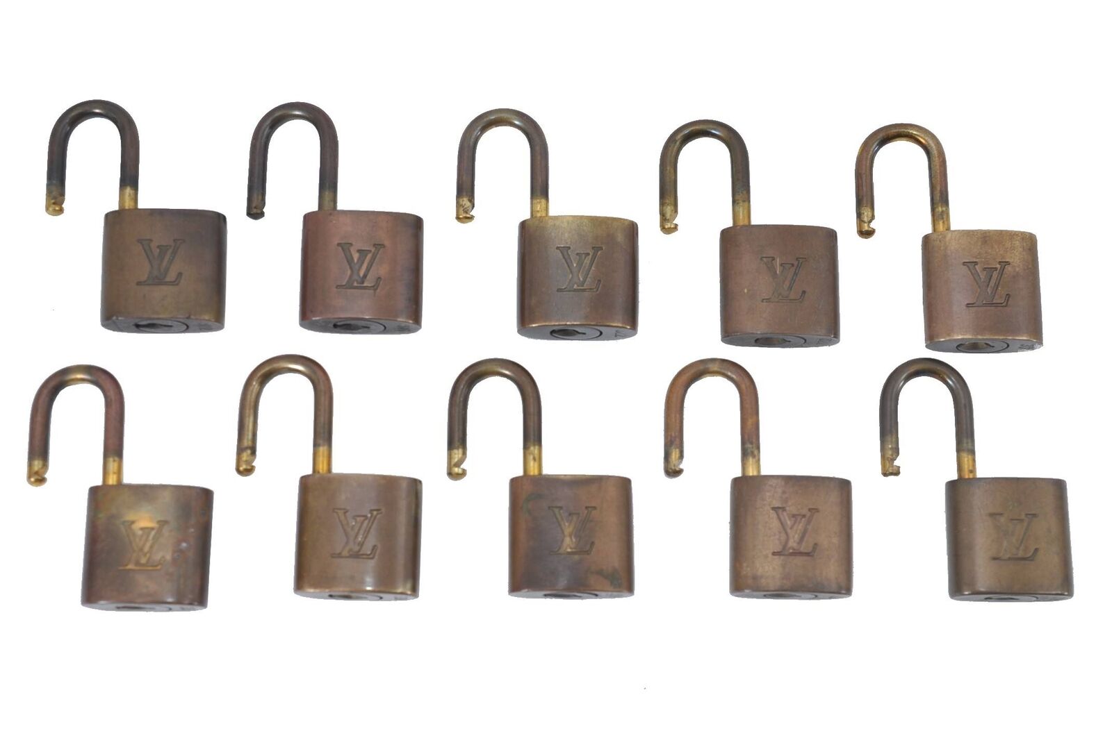 Authentic LOUIS VUITTON Padlock Gold 10Set LV G4354