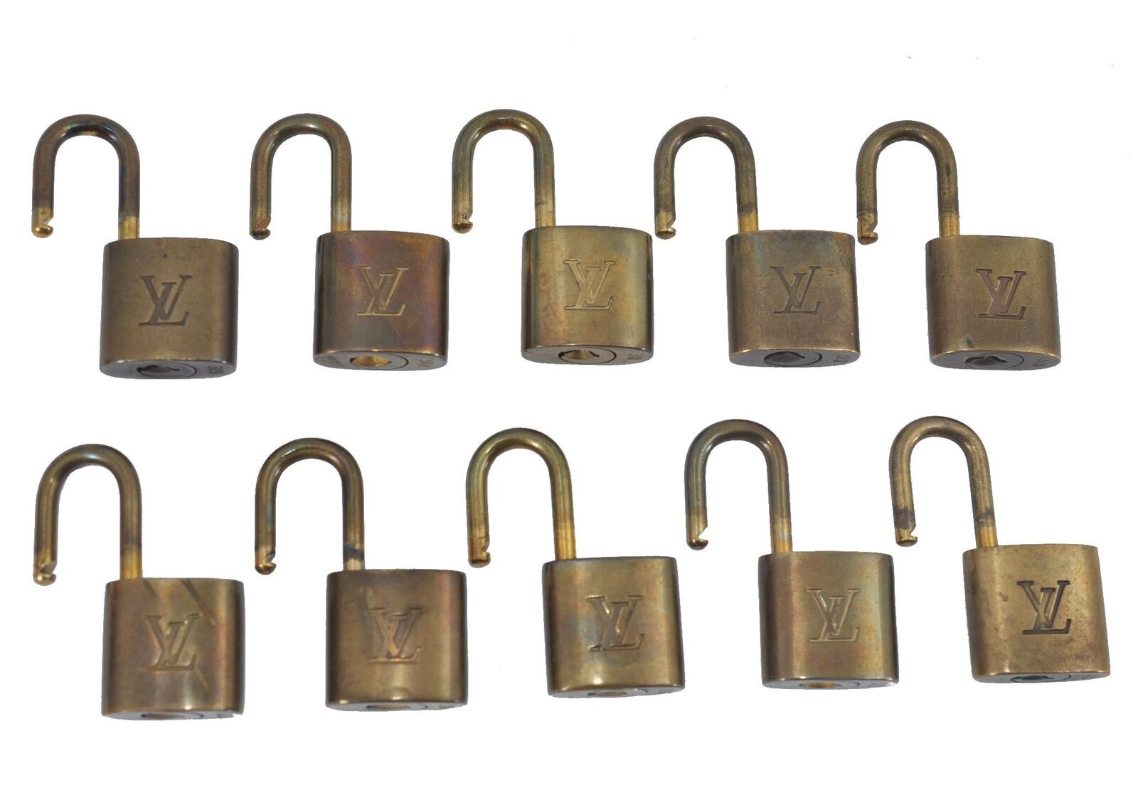 Authentic LOUIS VUITTON Padlock Gold 10Set LV G4356