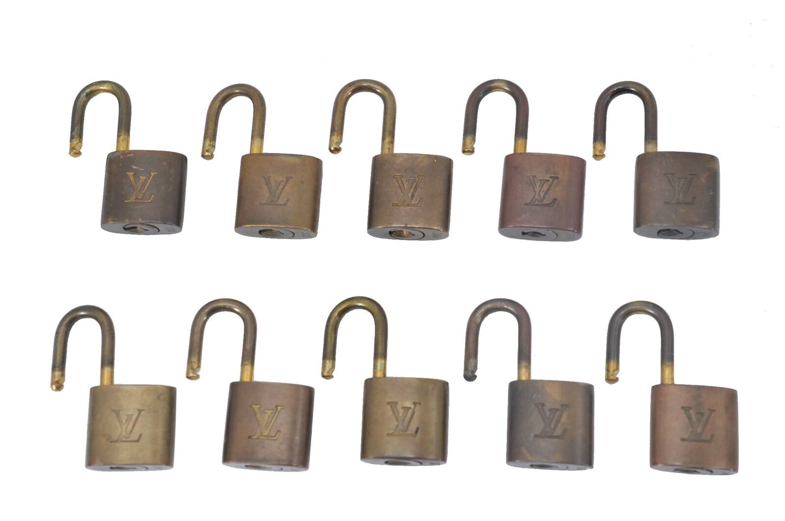 Authentic LOUIS VUITTON Padlock Gold 10Set LV G4357