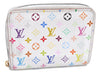 Auth Louis Vuitton Monogram Multicolor Zippy Coin Purse White M66548 Junk G4447