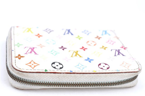 Auth Louis Vuitton Monogram Multicolor Zippy Coin Purse White M66548 Junk G4447