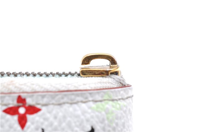 Auth Louis Vuitton Monogram Multicolor Zippy Coin Purse White M66548 Junk G4447