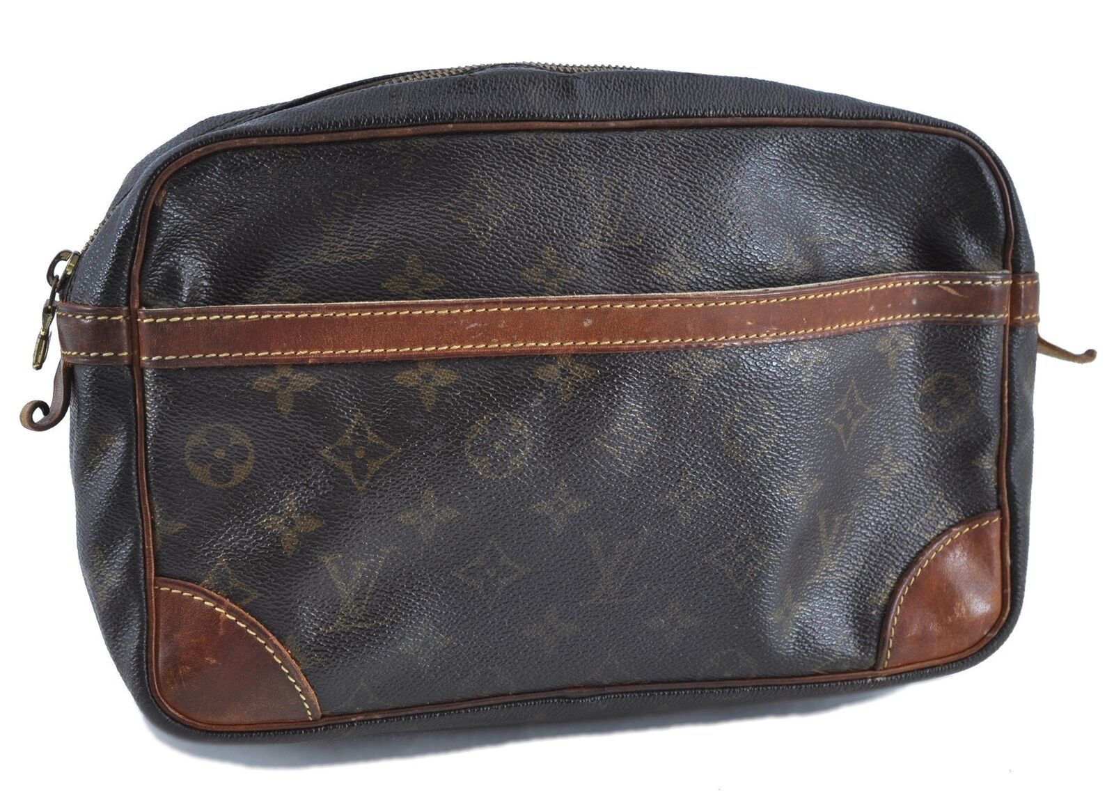 Authentic LOUIS VUITTON Monogram Compiegne 28 Clutch Hand Bag M51845 LV G4659