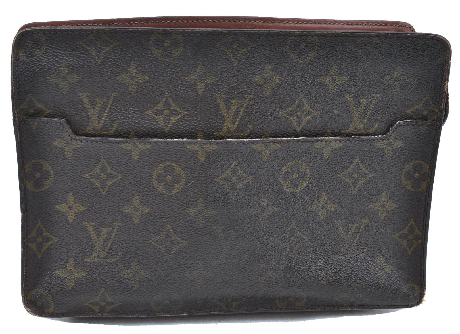 Authentic LOUIS VUITTON Monogram Pochette Homme Clutch Bag M51795 Junk LV G4780