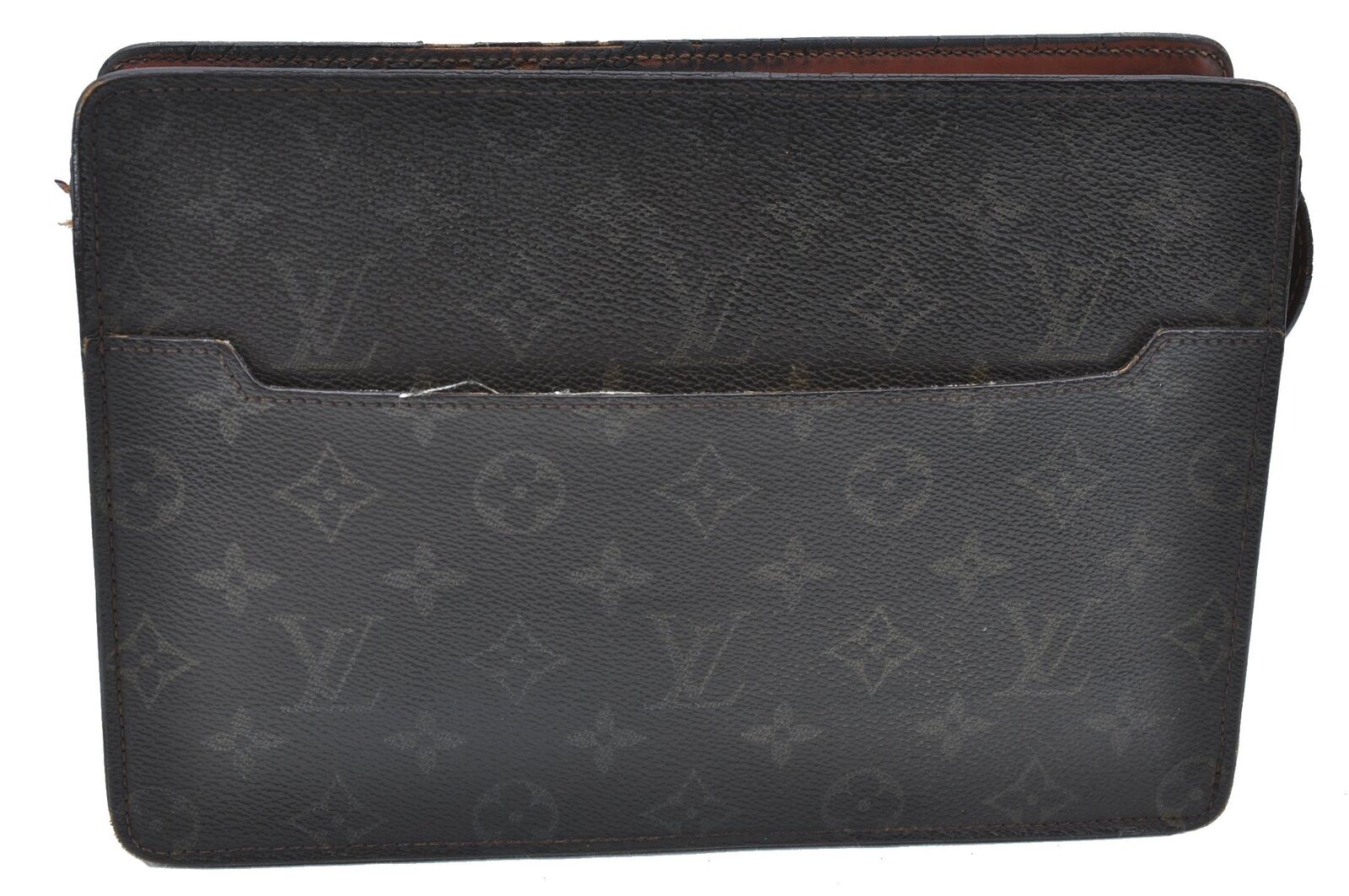 Authentic LOUIS VUITTON Monogram Pochette Homme Clutch Hand Bag M51795 LV G4781