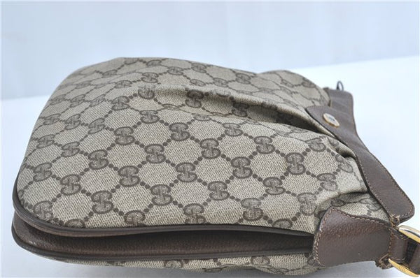 Authentic GUCCI Shoulder Cross Body Bag Purse GG PVC Leather Brown Junk G4793