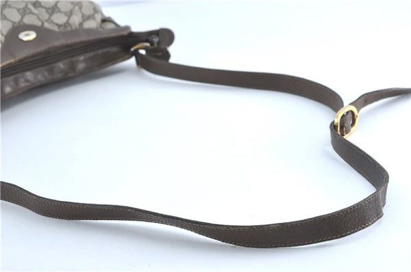 Authentic GUCCI Shoulder Cross Body Bag Purse GG PVC Leather Brown Junk G4793