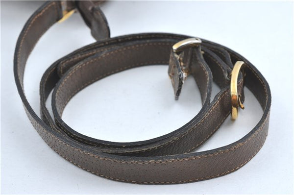 Authentic GUCCI Shoulder Cross Body Bag Purse GG PVC Leather Brown Junk G4793