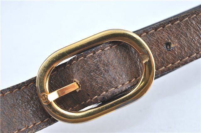 Authentic GUCCI Shoulder Cross Body Bag Purse GG PVC Leather Brown Junk G4793
