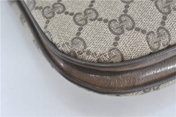 Authentic GUCCI Shoulder Cross Body Bag Purse GG PVC Leather Brown Junk G4793