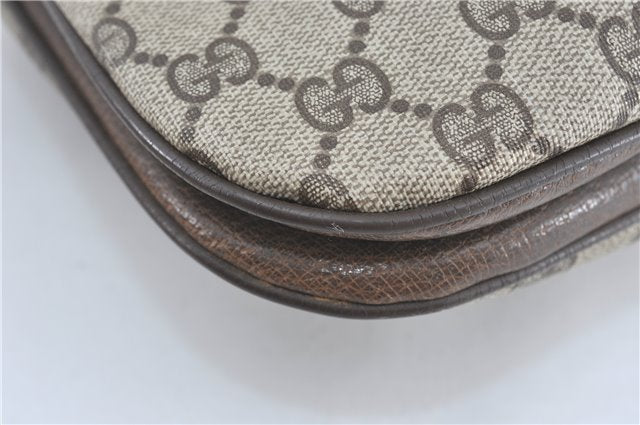 Authentic GUCCI Shoulder Cross Body Bag Purse GG PVC Leather Brown Junk G4793