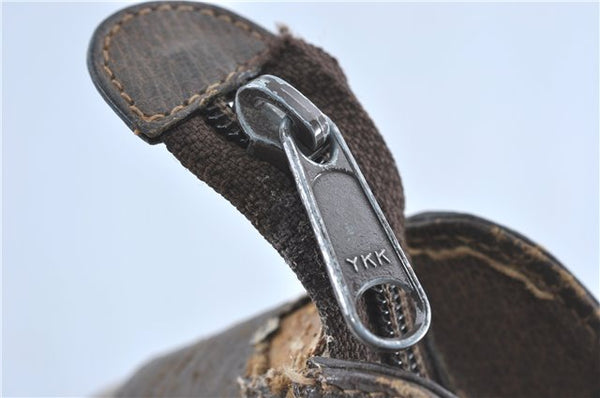 Authentic GUCCI Shoulder Cross Body Bag Purse GG PVC Leather Brown Junk G4793