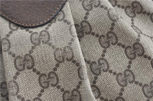 Authentic GUCCI Shoulder Cross Body Bag Purse GG PVC Leather Brown Junk G4793