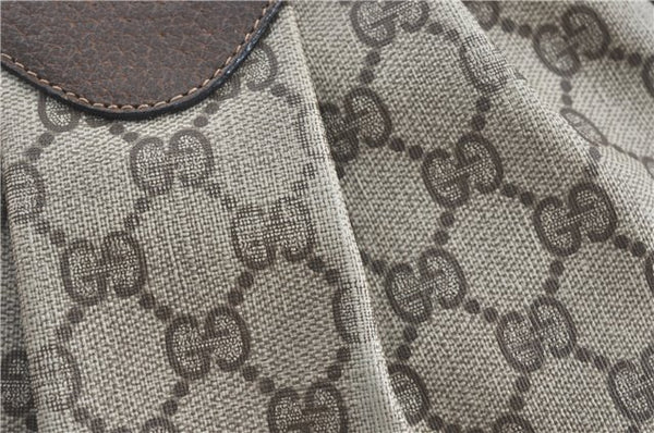 Authentic GUCCI Shoulder Cross Body Bag Purse GG PVC Leather Brown Junk G4793