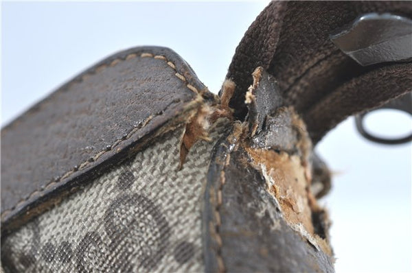 Authentic GUCCI Shoulder Cross Body Bag Purse GG PVC Leather Brown Junk G4793