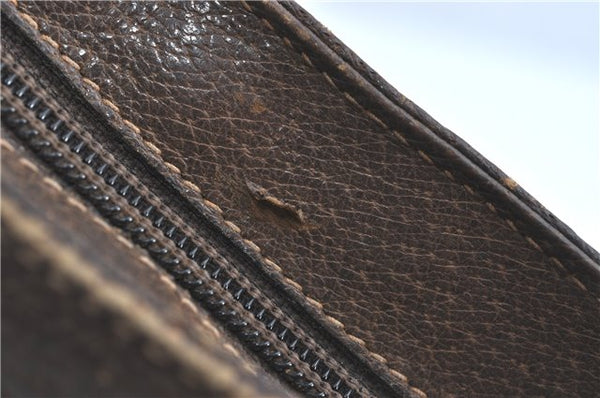 Authentic GUCCI Shoulder Cross Body Bag Purse GG PVC Leather Brown Junk G4793