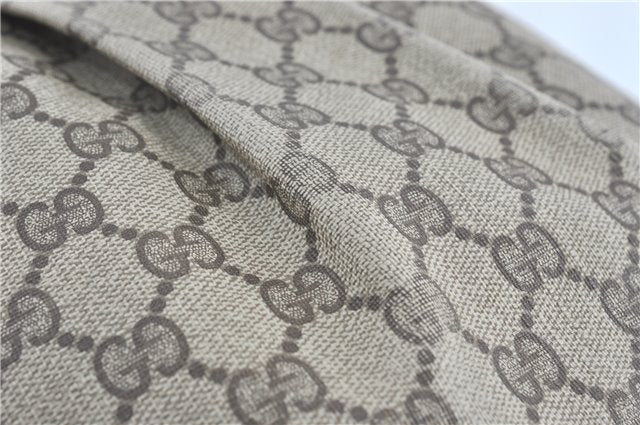 Authentic GUCCI Shoulder Cross Body Bag Purse GG PVC Leather Brown Junk G4793