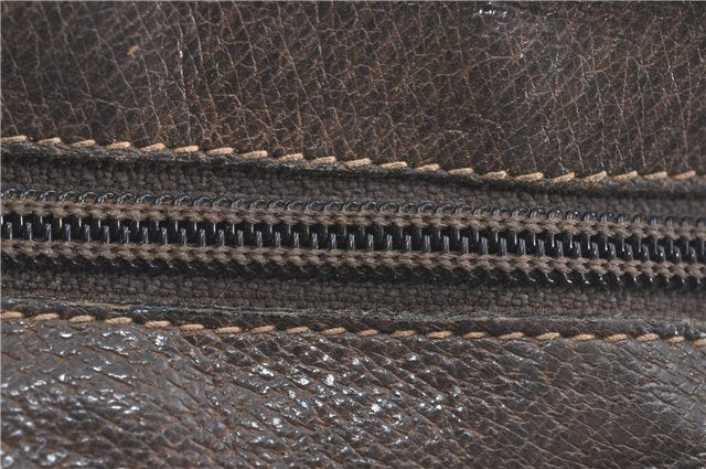 Authentic GUCCI Shoulder Cross Body Bag Purse GG PVC Leather Brown Junk G4793