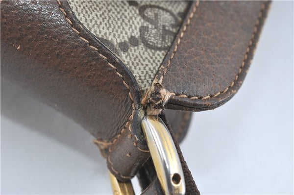 Authentic GUCCI Shoulder Cross Body Bag Purse GG PVC Leather Brown Junk G4793
