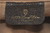 Authentic GUCCI Shoulder Cross Body Bag Purse GG PVC Leather Brown Junk G4793