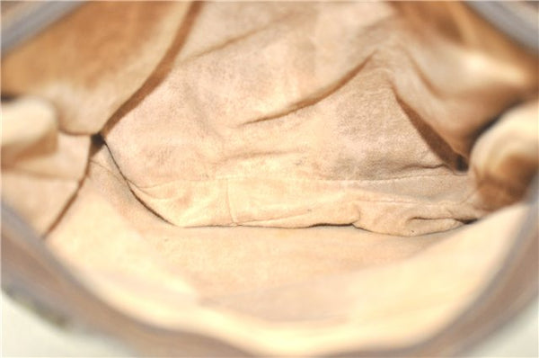 Authentic GUCCI Shoulder Cross Body Bag Purse GG PVC Leather Brown Junk G4793