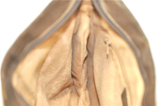 Authentic GUCCI Shoulder Cross Body Bag Purse GG PVC Leather Brown Junk G4793