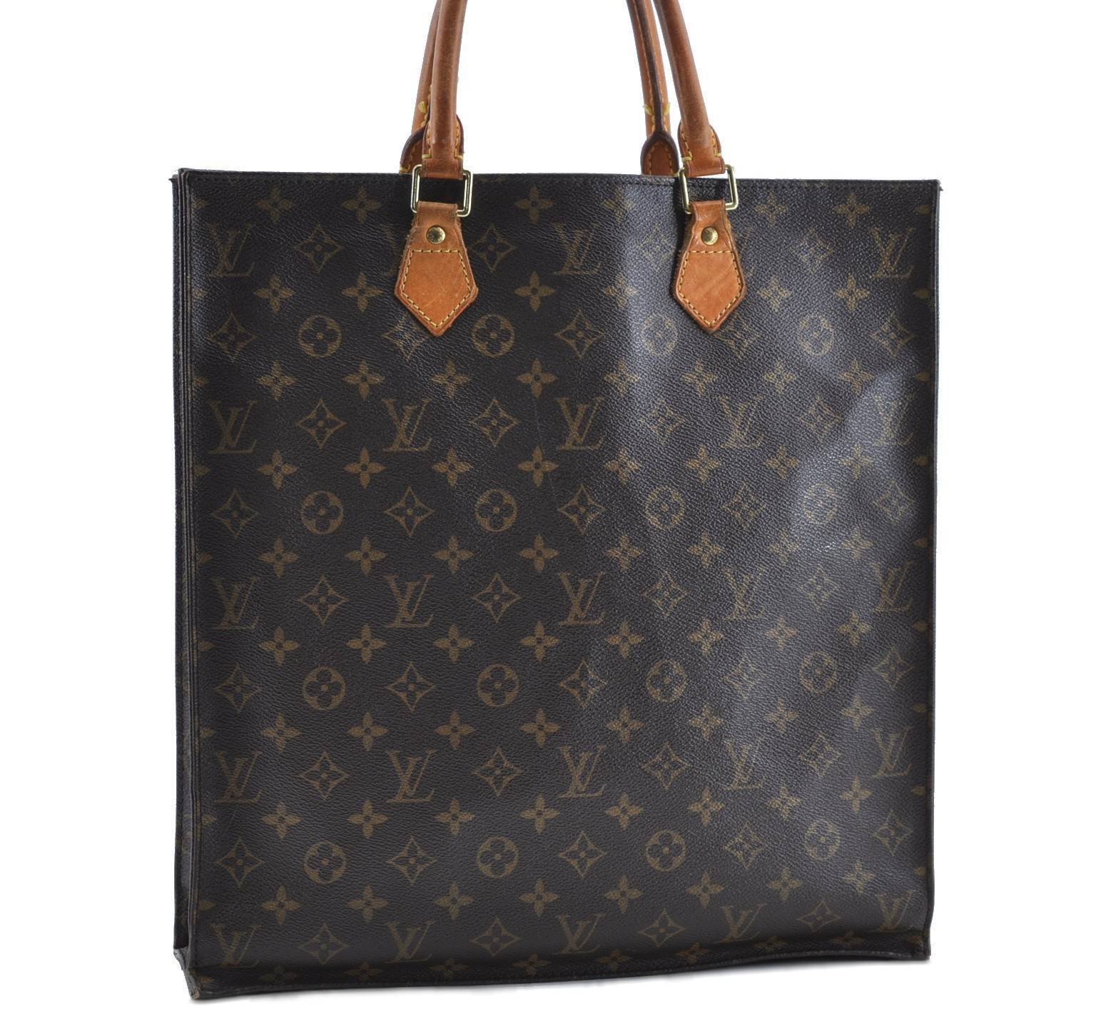 Authentic LOUIS VUITTON Monogram Sac Plat Hand Bag M51140 LV G5236