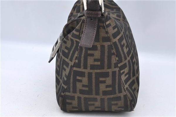 Authentic FENDI Zucca Mamma Baguette Shoulder Bag Canvas Leather Brown G5530