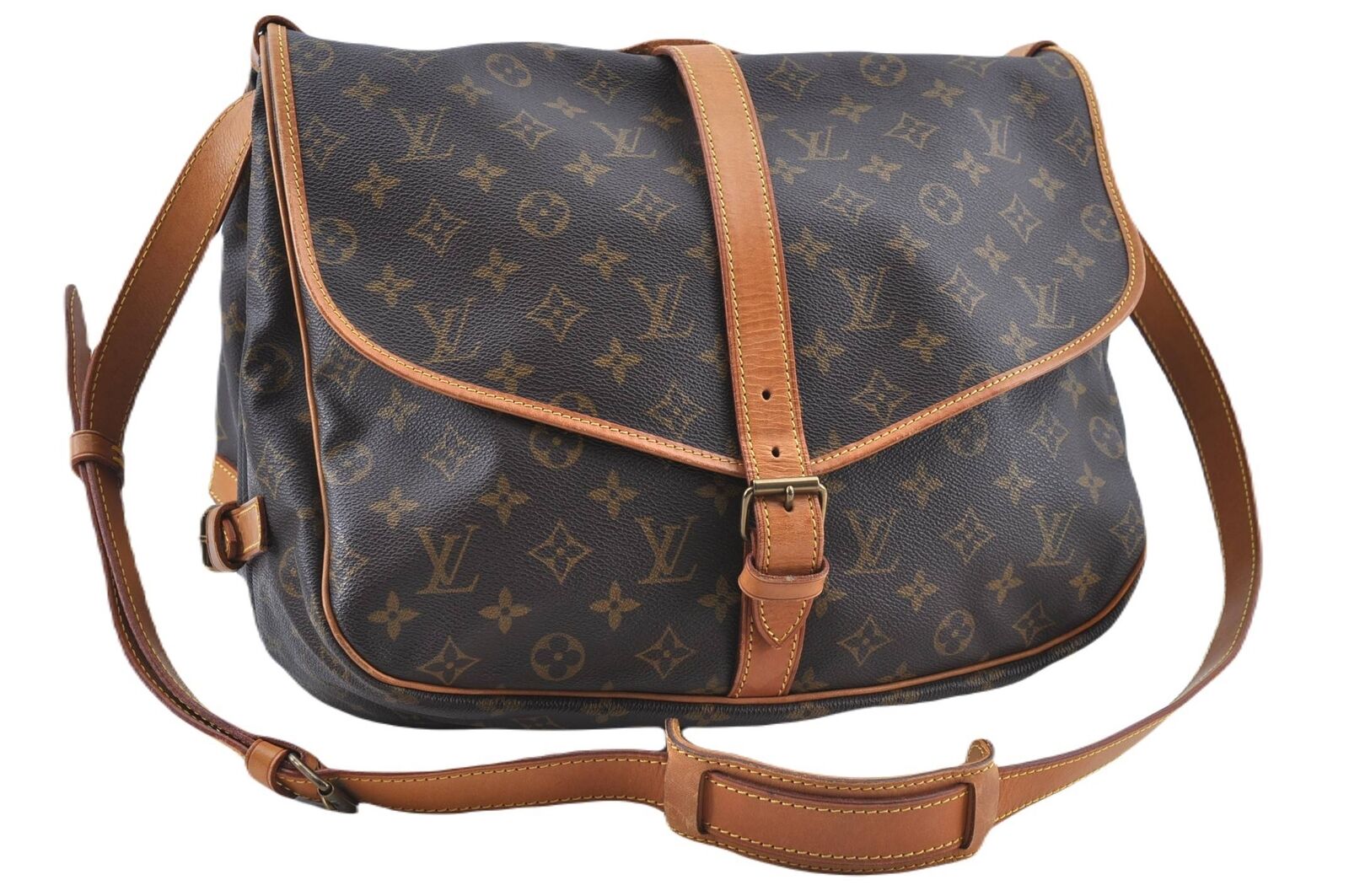 Auth LOUIS VUITTON Monogram Saumur 35 Shoulder Cross Body Bag M42254 LV G5604