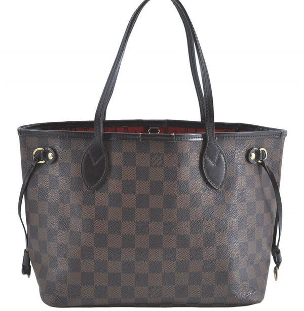 Authentic Louis Vuitton Damier Neverfull PM Tote Bag N51109 LV G5722