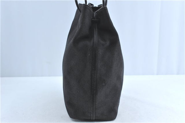 Authentic GUCCI Shoulder Tote Bag GG Canvas Leather 101340 Black G6203