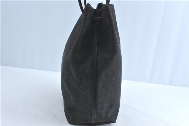 Authentic GUCCI Shoulder Tote Bag GG Canvas Leather 101340 Black G6203