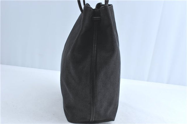 Authentic GUCCI Shoulder Tote Bag GG Canvas Leather 101340 Black G6203