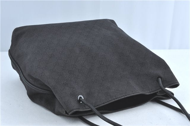 Authentic GUCCI Shoulder Tote Bag GG Canvas Leather 101340 Black G6203
