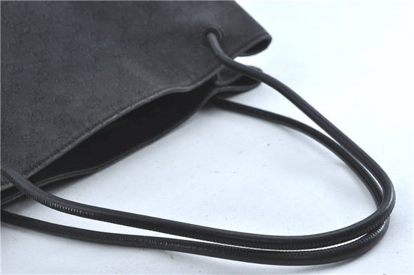 Authentic GUCCI Shoulder Tote Bag GG Canvas Leather 101340 Black G6203